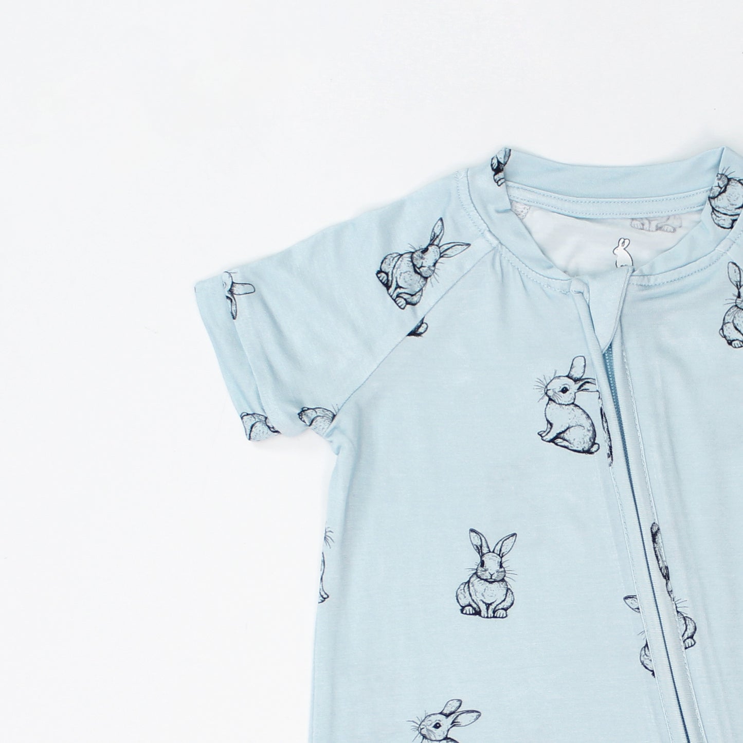 HopHopBunny Premium Bamboo Ultra-soft Baby Playsuit Signature Blue Bunny Design