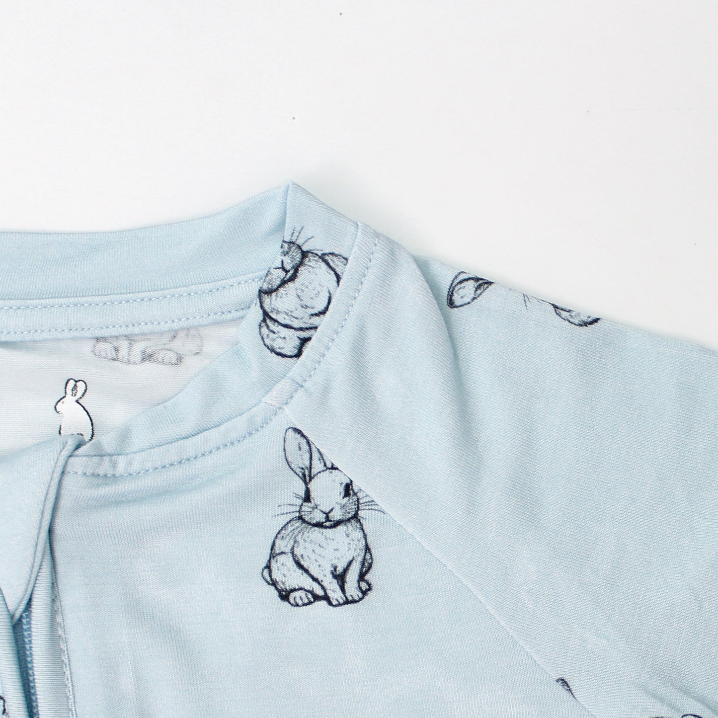 HopHopBunny Premium Bamboo Ultra-soft Baby Playsuit Signature Blue Bunny Design